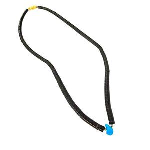 Black Coconut Shell Turquoise Stone Necklace
